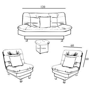 Sala Reclinable Mini Gamuza 2 lazy